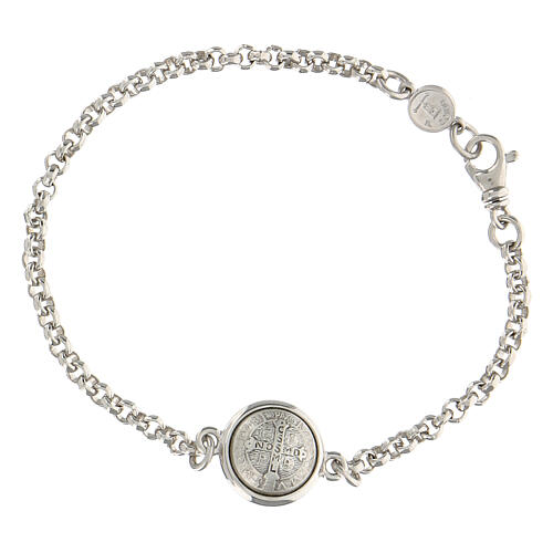 925 sterling silver bracelet with Saint Benedict pendant 3