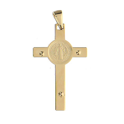 Schlichtes Kreuz von Sankt Benedikt aus 14 Karat Gold (2,7 g), 3,5 x 2 cm 3