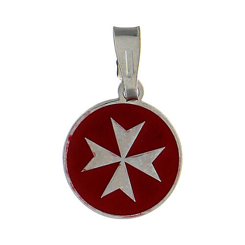 Medalha prata 925 cruz de Malta diâmetro 1 cm 1