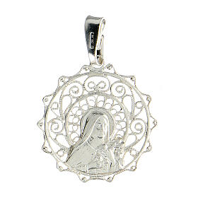 Filigranmedaille aus Silber 925 mit der Heiligen Rita