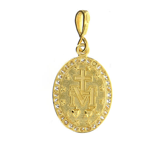 Medalla plata 925 dorada con la Virgen Milagrosa 3