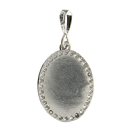 Medal of Our Lady of Lourdes, rhodium-plated 925 silver 3