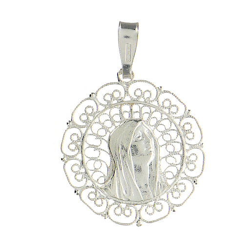 925 silver filigree medallion Virgin Mary 1