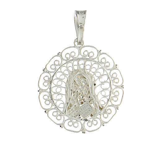 925 silver filigree medallion Virgin Mary 3