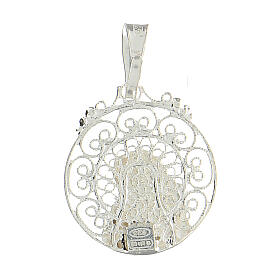 Virgin with Child medal of 925 silver filigree