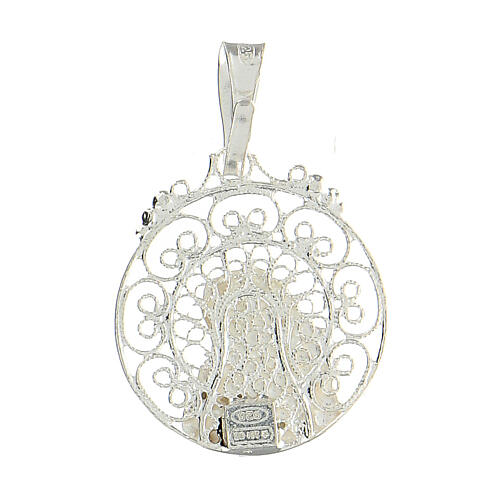 Virgin with Child medal of 925 silver filigree 2