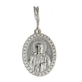 Sankt Benedikt Medaille aus rhodiniertem Silber 925