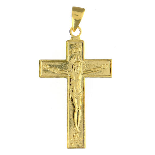 Kreuz-Anhänger aus goldfarbigem Silber 925 1