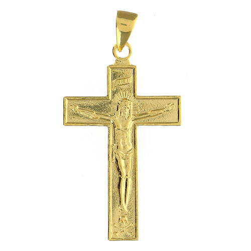Cross-shaped pendant of gold plated 925 silver 1