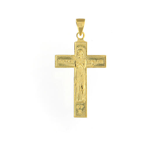 Croix pendentif argent 925 doré 3