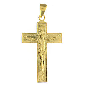 Pingente prata 925 dourada cruz