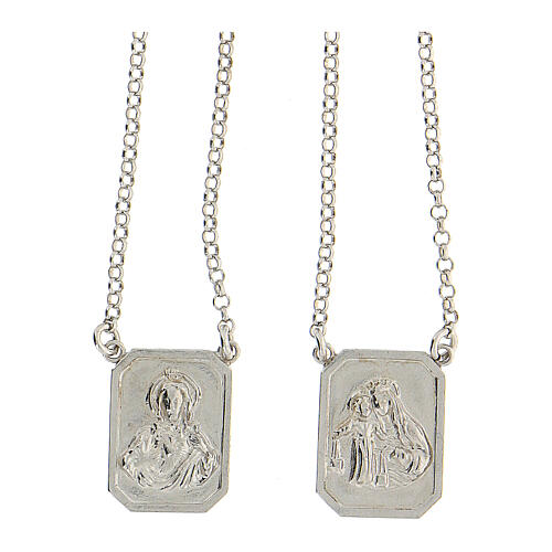 Skapulier aus Silber 925 mit Madonna vom Karmel und Jesuskind 1