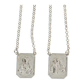 Scapulário prata 925 Nossa Senhora do Carmo e Jesus