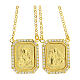 Scapular with rhinestones, gold plated 925 silver s1