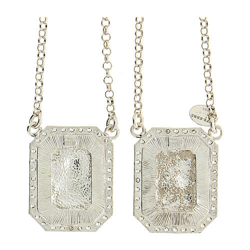 Scapular with cubic zirconia Mary Jesus in 925 silver 5