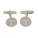 Round cufflinks with Tau cross in 925 silver s1