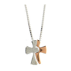 Necklace chain with puzzle-like cross, 925 silver