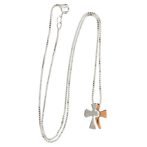 Collana argento 925 croce scomposta  6