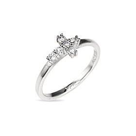 Amen ring with cross, wedding ring style, 925 silver and zircons