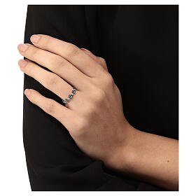 AMEN-Ring aus Silber mit Votivherzen