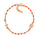 Amen rosé bracelet with peach-colored beads medal of the Miraculous Mary s1