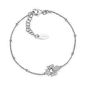 AMEN-Armband aus Silber mit Zirkonen-Engel