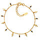 Vergoldetes AMEN-Armband mit Kruzifix-Anhängern und schwarzen Perlen s1