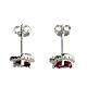 AMEN stud earrings with ruby heart, rhodium-plated 925 silver s2