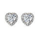 AMEN stud earrings with white heart, rhodium-plated 925 silver s1