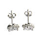 AMEN stud earrings with white heart, rhodium-plated 925 silver s2