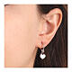 AMEN heart earrings 925 silver ruby ​​crystals rhodium finishhinged back s2
