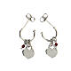 AMEN heart earrings 925 silver ruby ​​crystals rhodium finishhinged back s3