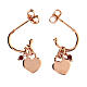 AMEN J-hoop earrings with ruby crystal and heart-shaped charm, rosé 925 silver s3