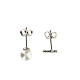 AMEN stud earrings with pearl and zircon cross, rhodium-plated 925 silver s3