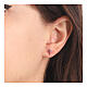 Boucles d'oreilles AMEN type puces croix mauve et perle argent 925 rosé s2