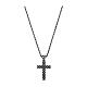 AMEN necklace with cross pendant, burnished 925 silver s1