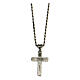 Collana croce AMEN argento 925 finitura brunita s3