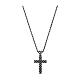 AMEN cross necklace in 925 silver burnished finish s1