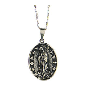 AMEN necklace of Our Lady of Guadalupe, burnished 925 silver
