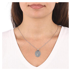Collana Madonna di Guadalupe AMEN argento 925 brunito