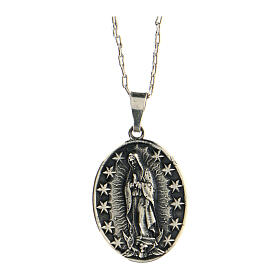 Our Lady of Guadalupe necklace AMEN burnished 925 silver