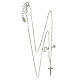 Collana croce perla zirconi AMEN argento 925 fin. rodio s4