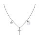 Cross necklace pearl zircons AMEN silver 925 fin. rhodium s1