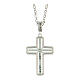 AMEN necklace with white and green cross, zircons and rhodium-plated 925 silver s2