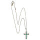 Collar crucifijo verde AMEN plata 925 zircones rodiada s3