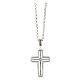 Collar crucifijo azul AMEN plata 925 zircones rodiada s3