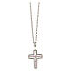 AMEN necklace with white and red cross, zircons and rhodium-plated 925 silver s3