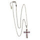 AMEN necklace with white and red cross, zircons and rhodium-plated 925 silver s4
