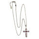 Collana crocifisso rosso AMEN argento 925 zirconi fin. rodiata s4