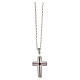 Red cross necklace AMEN silver 925 zircons rhodium-plated fin. s1